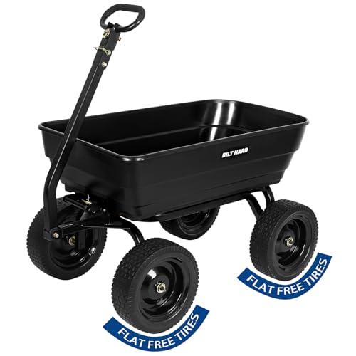 BILT HARD Poly Garden Dump Cart 1200 lbs with No Flat Tires,...