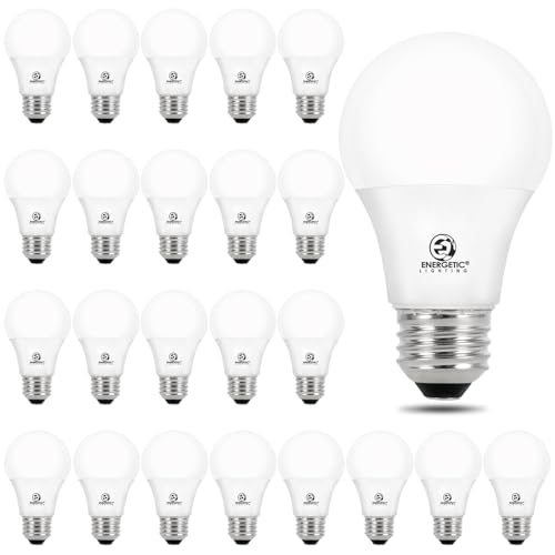 Energetic 24-Pack A19 LED Light Bulb, 60 Watt Equivalent,...