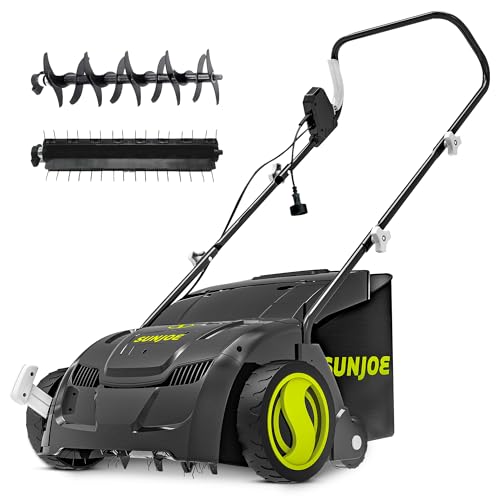 Sun Joe AJ801E 13 in. 12 Amp Electric Scarifier + Lawn Dethatcher w/Collection