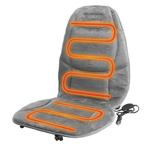 HealthMate IN9438-2 Velour 12V Heated Seat Cushion with Lumbar