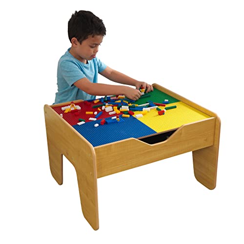 KidKraft 2-in-1 Reversible Top Activity Table with 200 Building Bricks