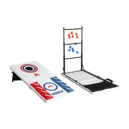 Lifetime Heavy Duty Cornhole, Ladder Golf Game and Table Combo...