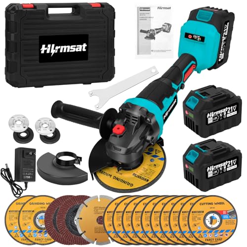 Hlrmsat Cordless Angle Grinder 5-Inch,21V Brushless Power Grinder...