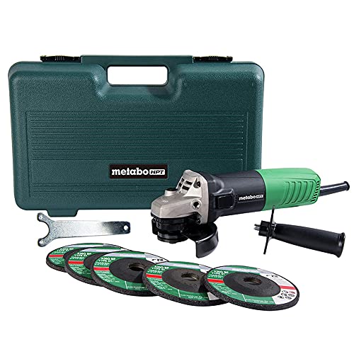 Metabo HPT 4-1/2-Inch Angle Grinder, Includes 5 Grinding Wheels &...