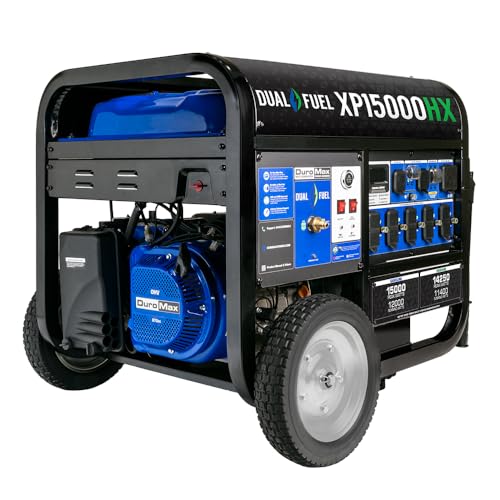 DuroMax XP15000HX 15,000-Watt Dual Fuel Portable Generator - Gas...