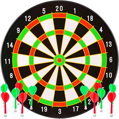 BETTERLINE Magnetic Dartboard Set - 16 Inch Dart Board with 6