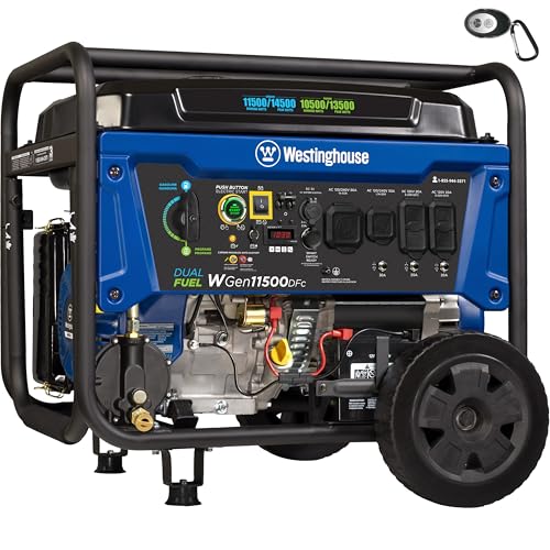 Westinghouse Outdoor Power Equipment 14500 Peak Watt Dual Fuel...