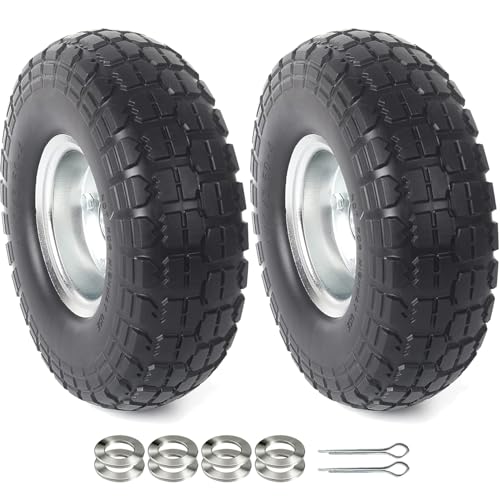 AR-PRO (2-Pack) 10-Inch Solid Rubber Tire Wheels - Replacement...