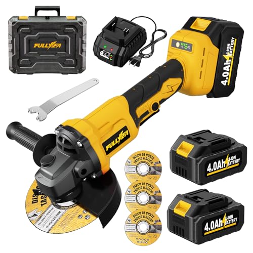 FULLYEA Cordless Angle Grinder 4-1/2', Brushless Angle Grinder...