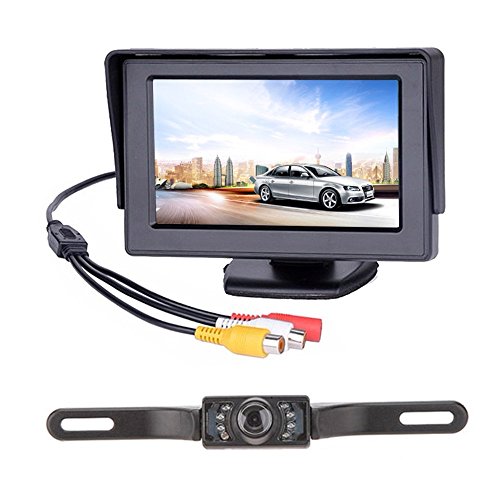 Backup Camera and Monitor Kit for Car, Universal Wired Waterproof Rear-View