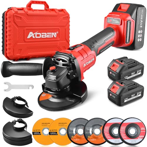 AOBEN Cordless Angle Grinder 4-1/2 inch, 21V Battery Grinder...
