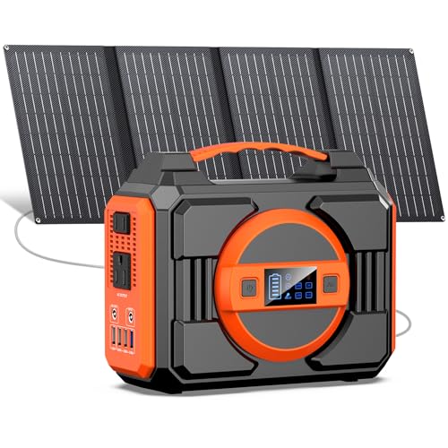 Solar Powered Generator 300W Rated, Portable Solar Generator...
