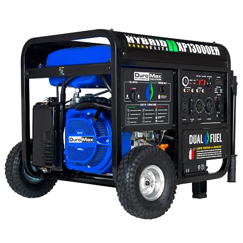 DuroMax XP13000EH 13,000-Watt Dual Fuel Portable Generator - Gas...