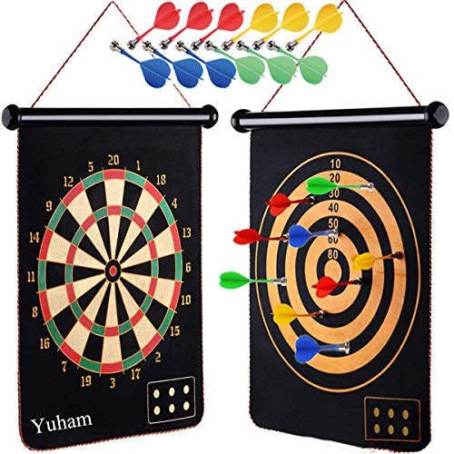 Yuham Magnetic Dart Board Indoor Outdoor Games for Kids