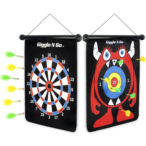 GIGGLE N GO Magnetic Dart Board Game - Our Reversible
