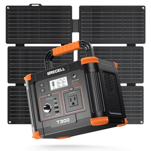 Grecell Portable Power Station 330W (Peak 600W) with 40W Solar...