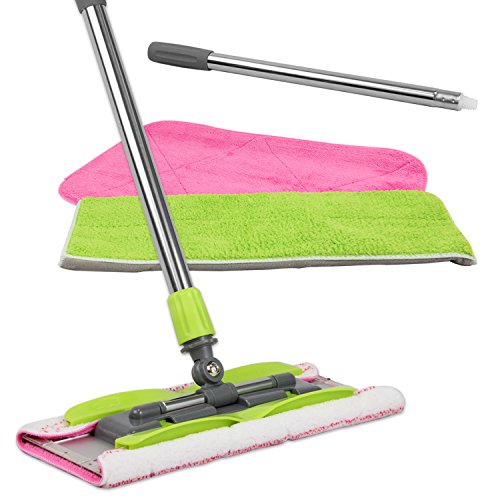 LINKYO Microfiber Hardwood Floor Mop with 3 Flat Mop Pads