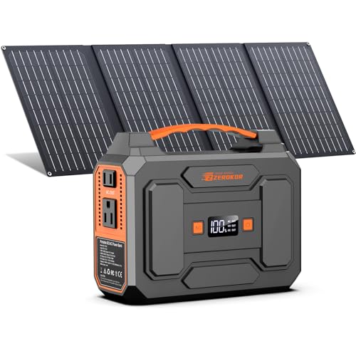Portable Power Station with Foldable 40W Solar Panel, 100W Solar...