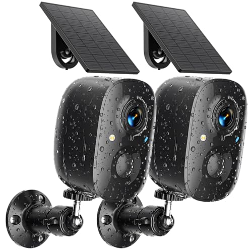 JESIOO Security Cameras Wireless Outdoor 2K Solar Powered WiFi...