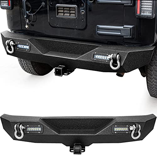 LEDKINGDOMUS Rear Bumper for 07-18 Jeep