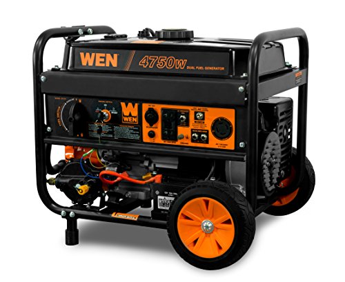WEN 4,750-Watt 120V/240V Dual Fuel Portable Generator with Wheel...