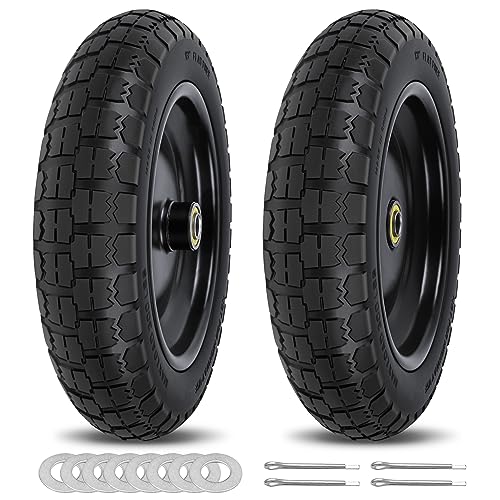 phepetroll 13 Inch Flat Free Wheels Tires 4.00-6 Solid...