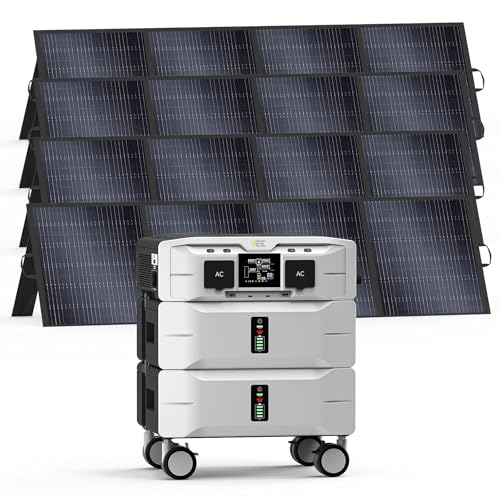 IEE 5120Wh Portable Power Station SP5000 with 4×200W Solar...