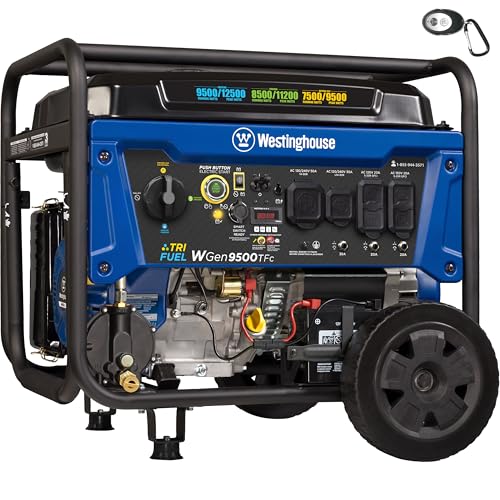 Westinghouse 12500 Peak Watt Tri-Fuel Home Backup Portable...