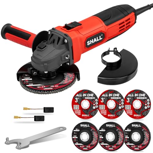 SHALL 4-1/2 Inch 11000 RPM Angle Grinder 4Amp with 2 Guards, 3...