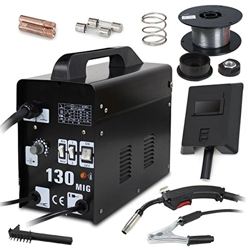 Super Deal PRO Commercial MIG 130 AC Flux Core Wire Automatic Feed Welder Welding Machine w/Free Mask 110V