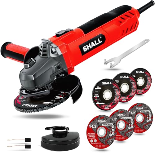 7.5Amp 4-1/2 Inch 12000 RPM Angle Grinder with 2 Guards, 3...