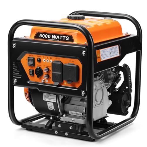 Oxseryn 5000-Watts Portable Inverter Generator, Gas Generator for...
