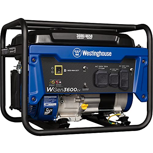 Westinghouse 4650 Peak Watt Portable Generator, RV Ready 30A...