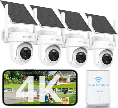 4K Security Cameras Wireless Outdoor, No Subscription, Works in...