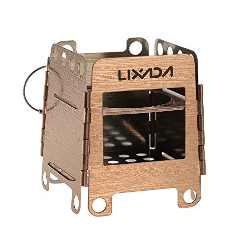 Lixada Camping Stove Wood Burning Stoves Potable Folding Stainless Steel