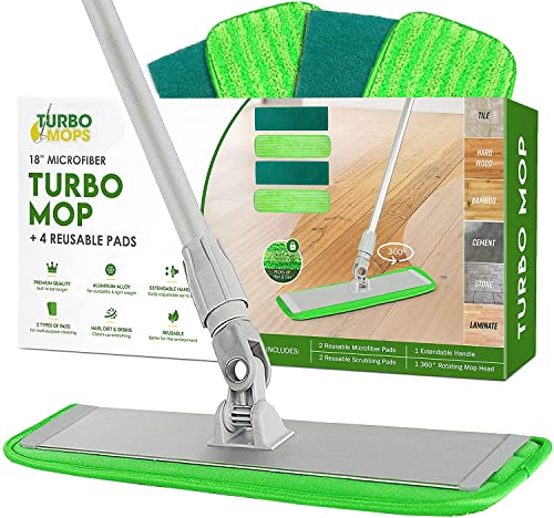 Microfiber Mop Floor Cleaning System - Washable Pads Perfect Cleaner for Hardwood