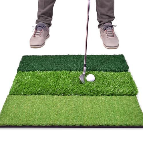 GoSports Tri-Turf XL Golf Practice Hitting Mat | Huge 24