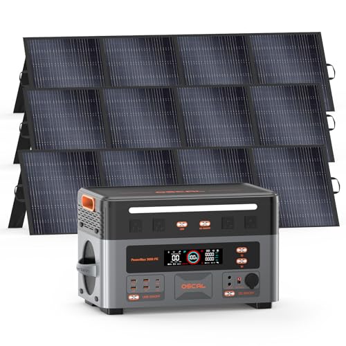 OSCAL 3600W Portable Power Station PowerMax 3600 PE with 3x200W...