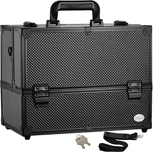 Makeup Train Case Professional Adjustable - 6 Trays Cosmetic Cases